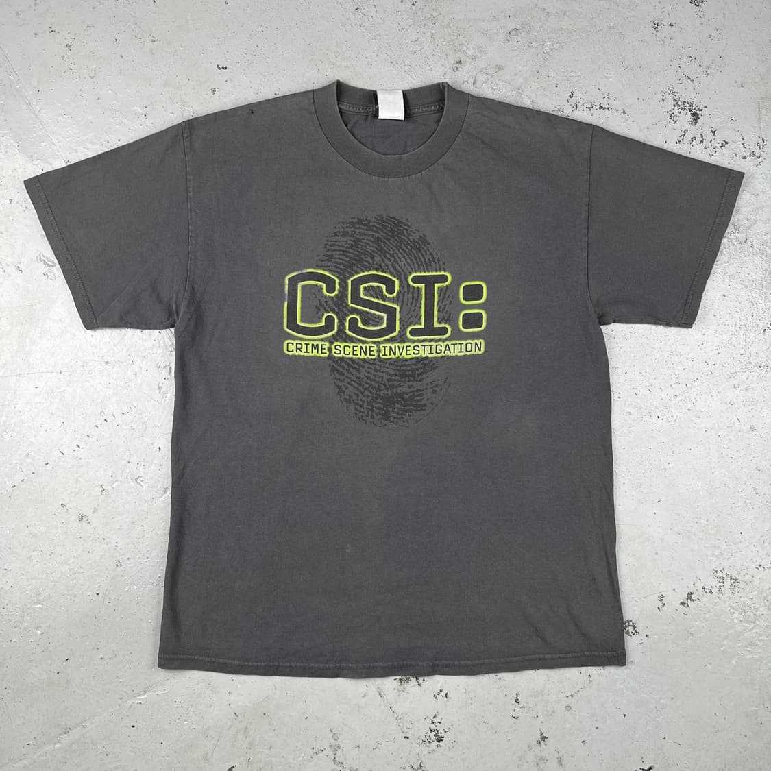 빈티지 CSI 지문 그래픽 반팔 상품이미지1
