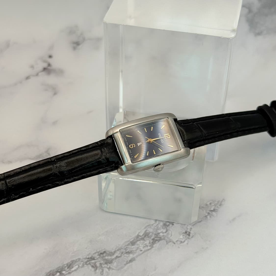 90's00's 빈티지 세이코 루키아 클래식 스퀘어 블랙 다이얼 워치 상품이미지8