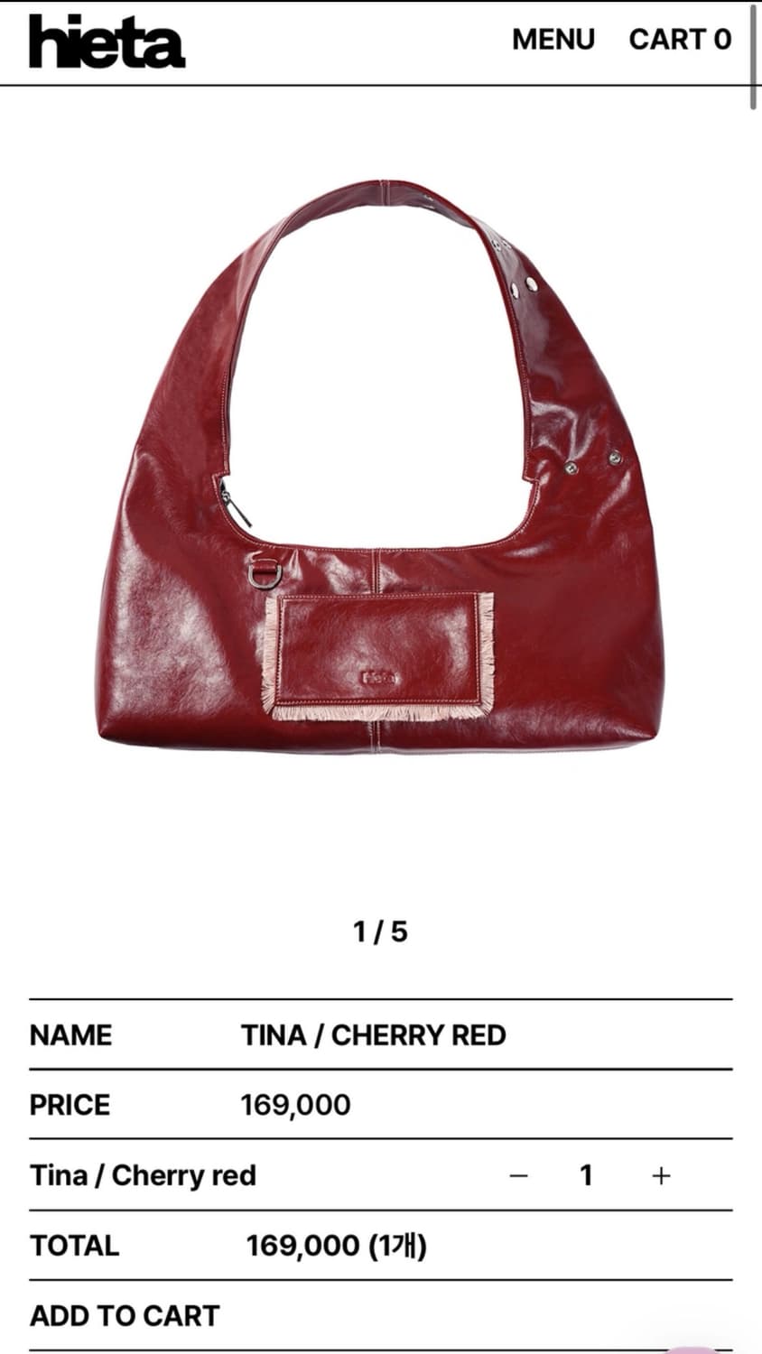 hieta 히에타 티나 체리 레드 숄더백 상품이미지3