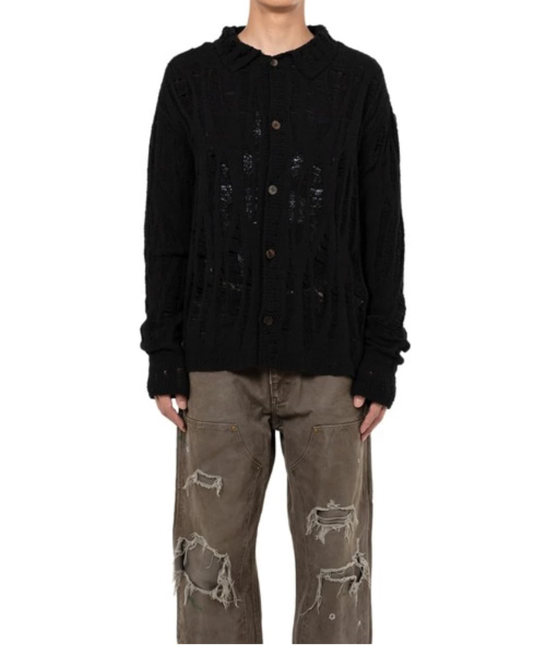 카미야 distressed knit cardigan 상품이미지6