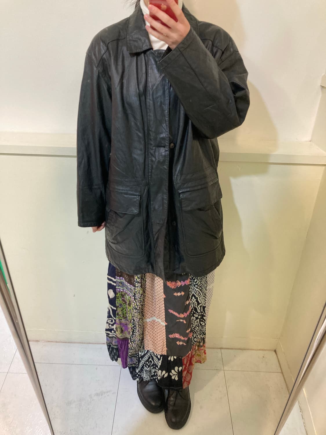 지퍼•단추 2중 잠금 소가죽 하트코트 상품이미지8