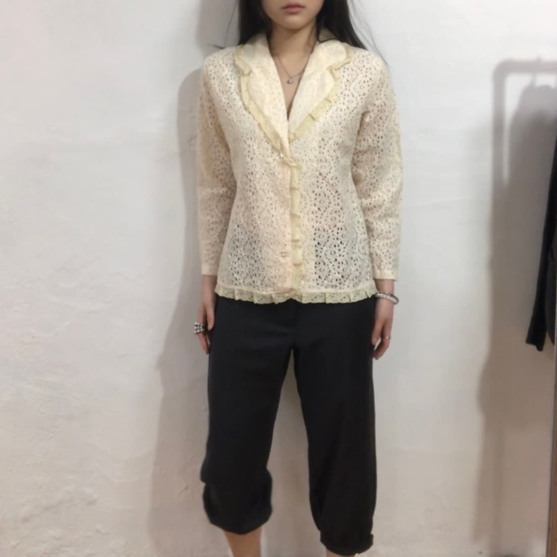 Fashion park 레이스 펀칭 블라우스 / M-L 사이즈 상품이미지4