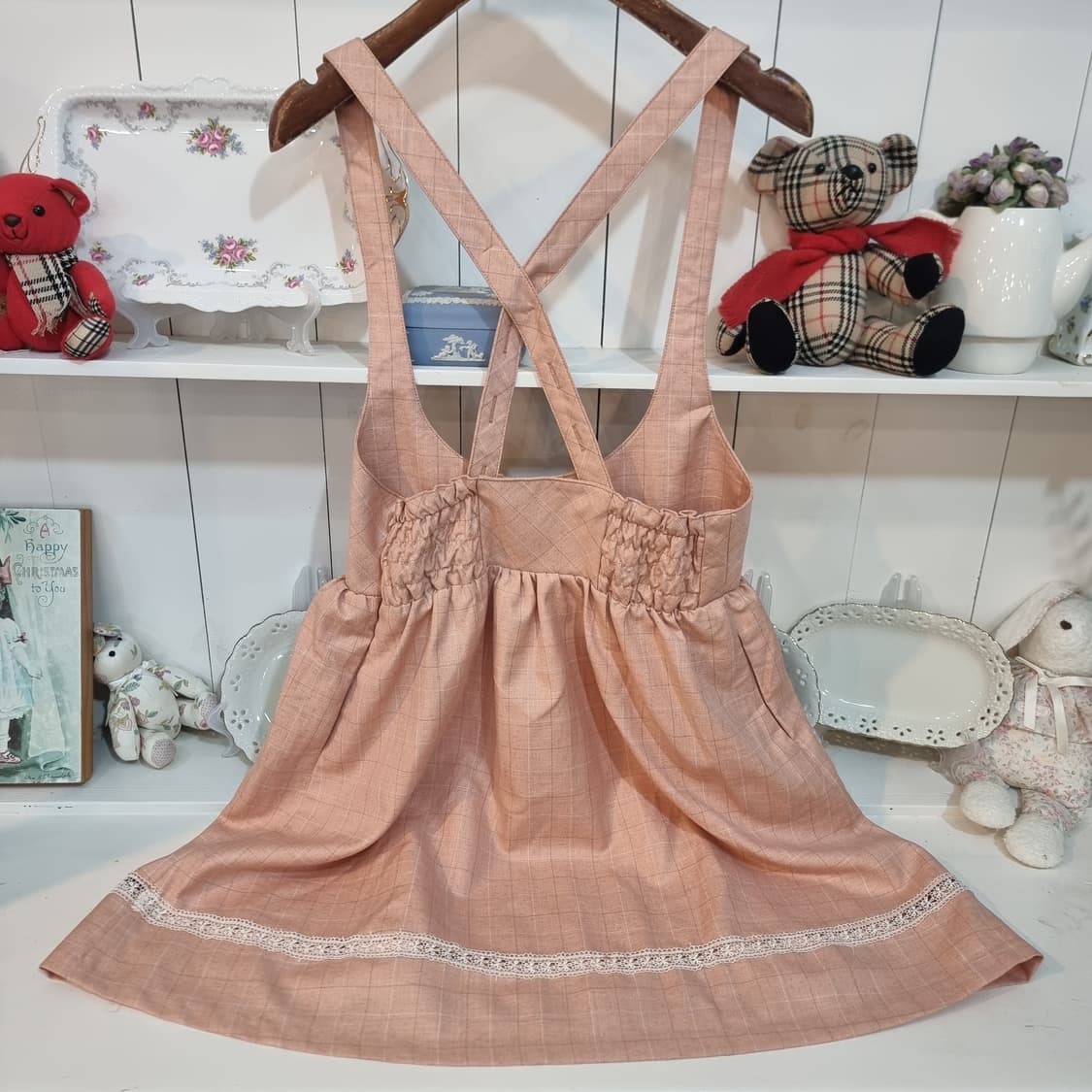 로맨틱 체크 레이스 점퍼원피스 상품이미지5