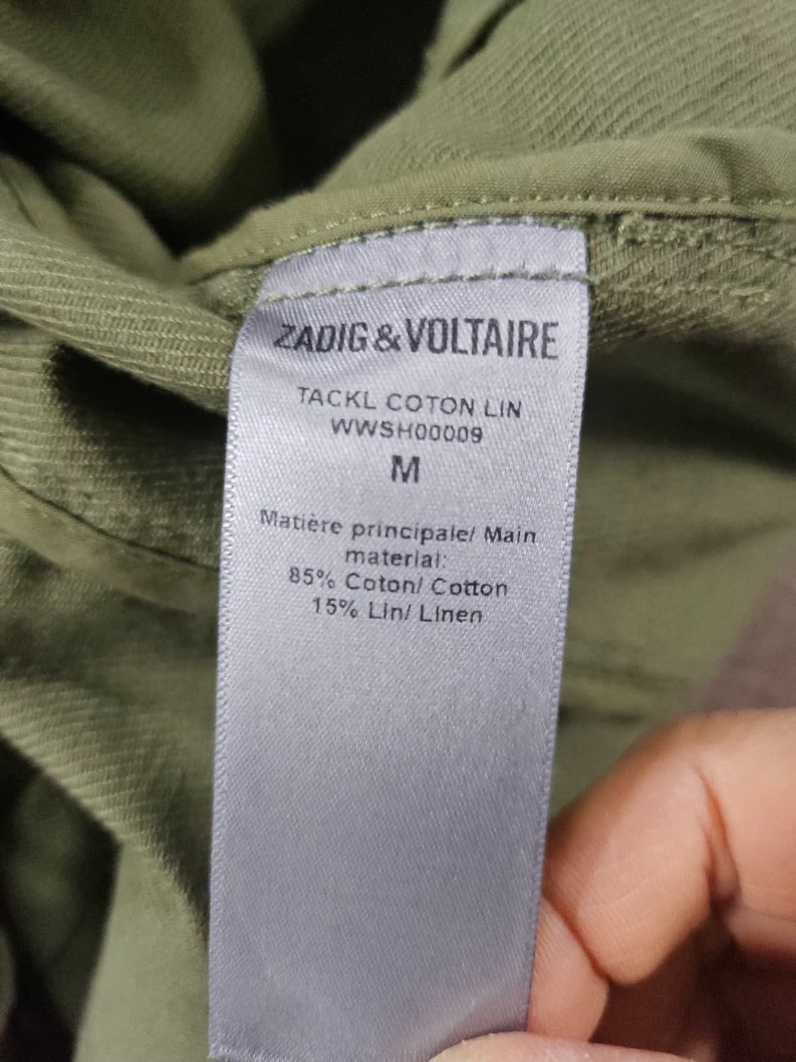 자딕앤볼테르 태클 린넨-블랜드 셔츠 카키 M 상품이미지9