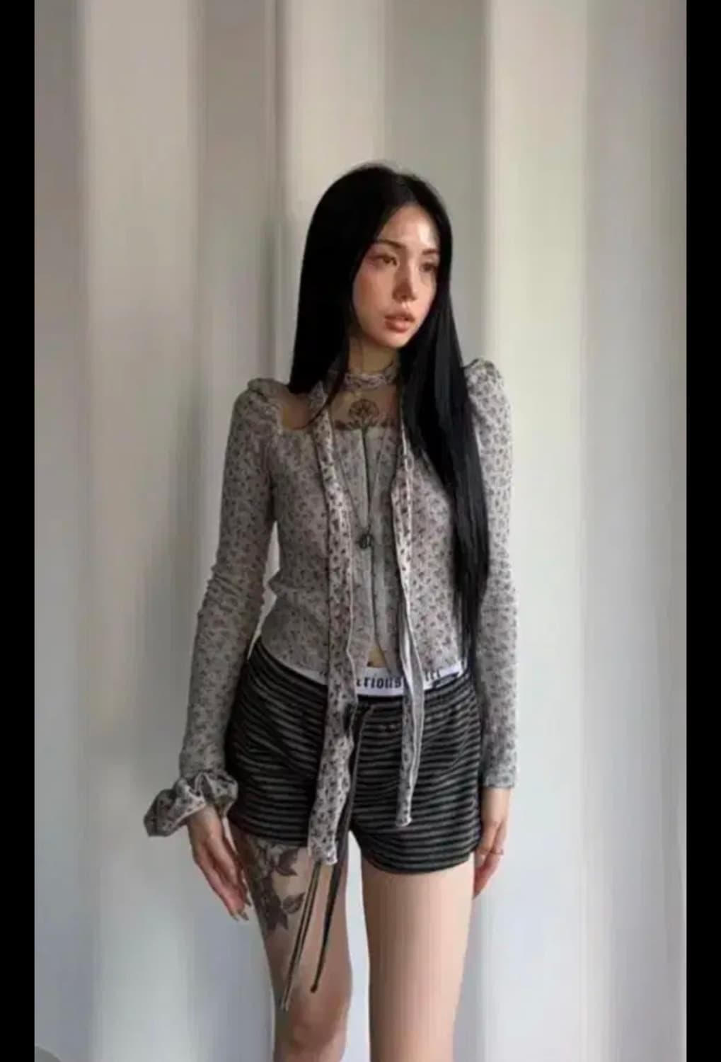 (스카프포함)미스테리어스호텔 플라워퍼프가디건 상품이미지2