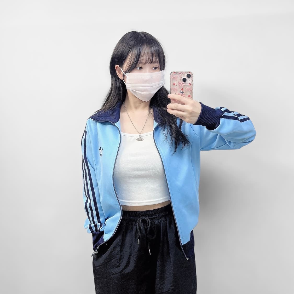 아디다스 서독제 트랙탑 져지 소라 하늘 상품이미지1
