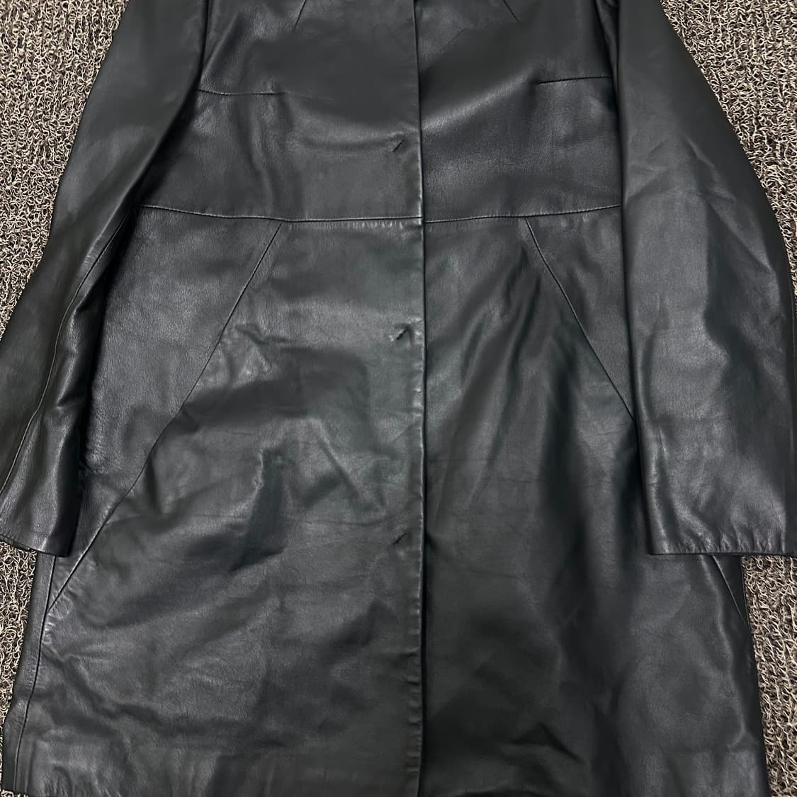 데무 박춘무 여성 양가죽 롱코트 블랙 85사이즈 상품이미지3