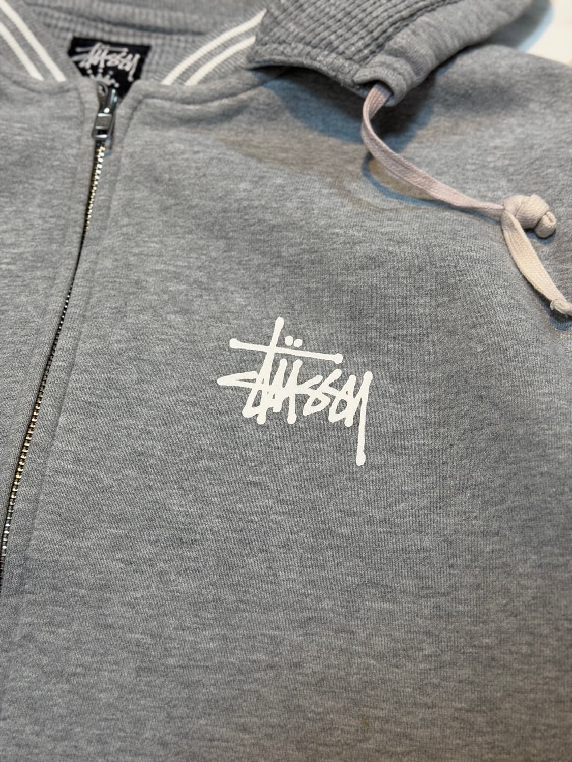 00s 스투시 투웨이 와플 써멀 헤비 후드집업 그레이 상품이미지2