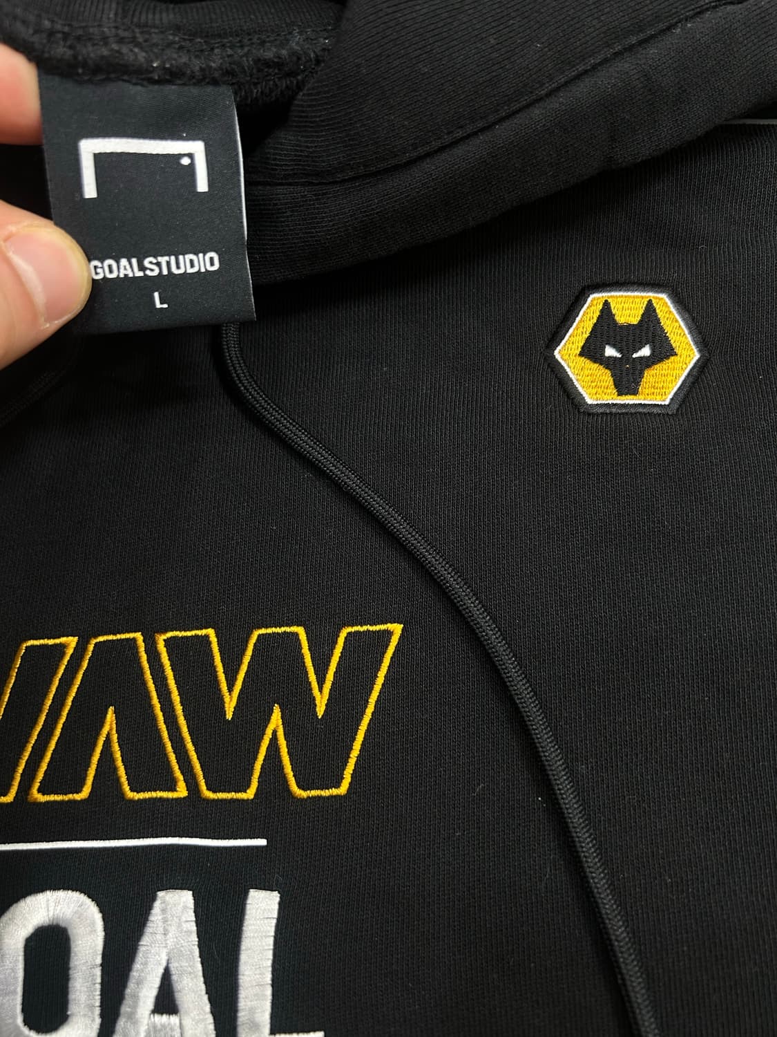 [L]골스튜디오x울버햄튼 오버핏 후드/블랙 상품이미지6