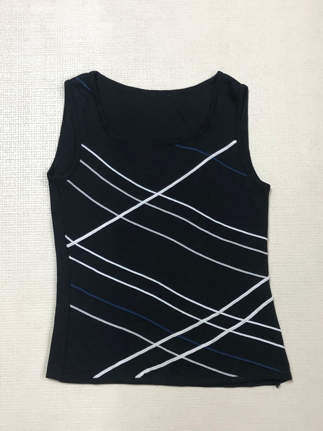 빈티지 블랙 스트라이프 슬리브리스 상품이미지9