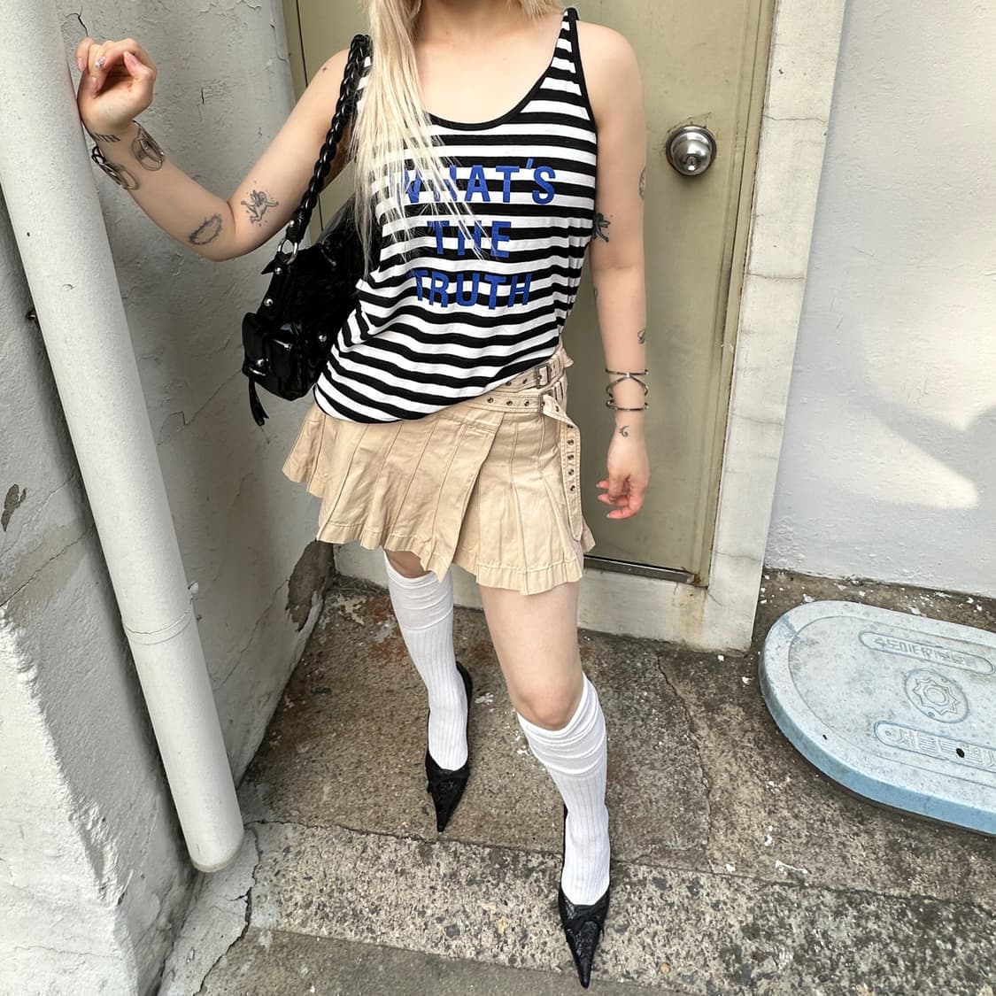 00s 빈티지 빈티지 스트라이프 원피스 상품이미지1
