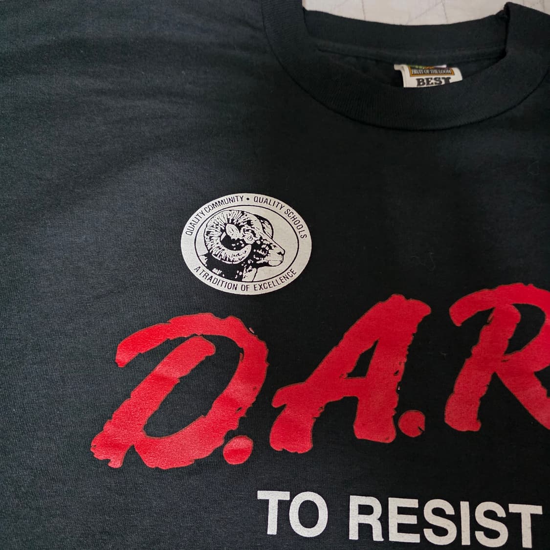 [XL] 90s 빈티지 DARE 티셔츠 블랙 ver. 후룻3 백프린트 상품이미지3