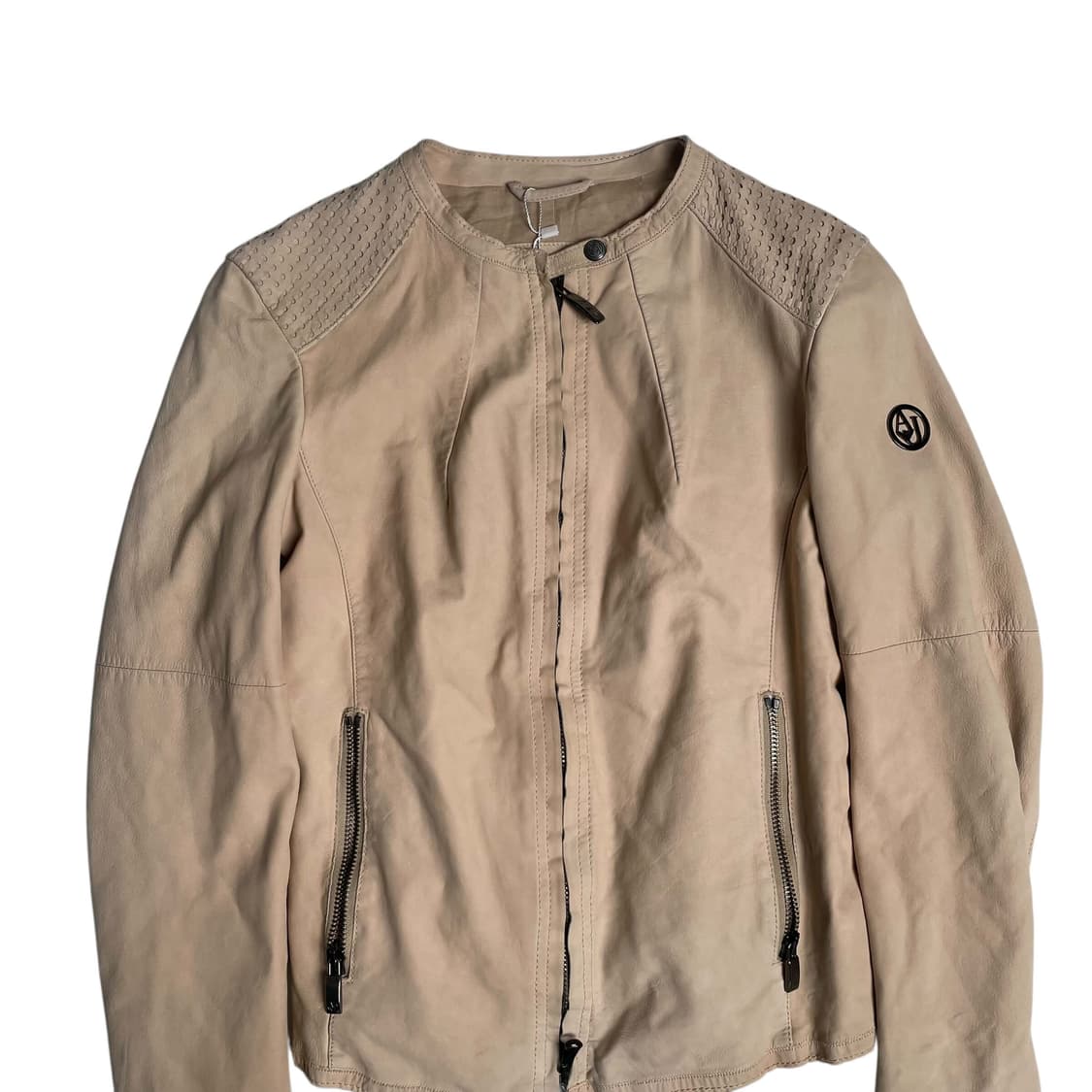 Armani jeans 펀칭 레더 집업 자켓 상품이미지2