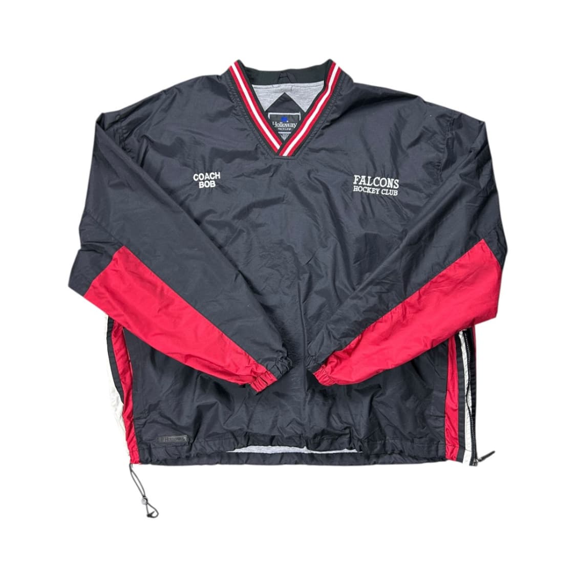 XL) 할로웨이 블랙 레드 컬러블록 스포츠 브이넥 풀오버 TM-032 상품이미지1