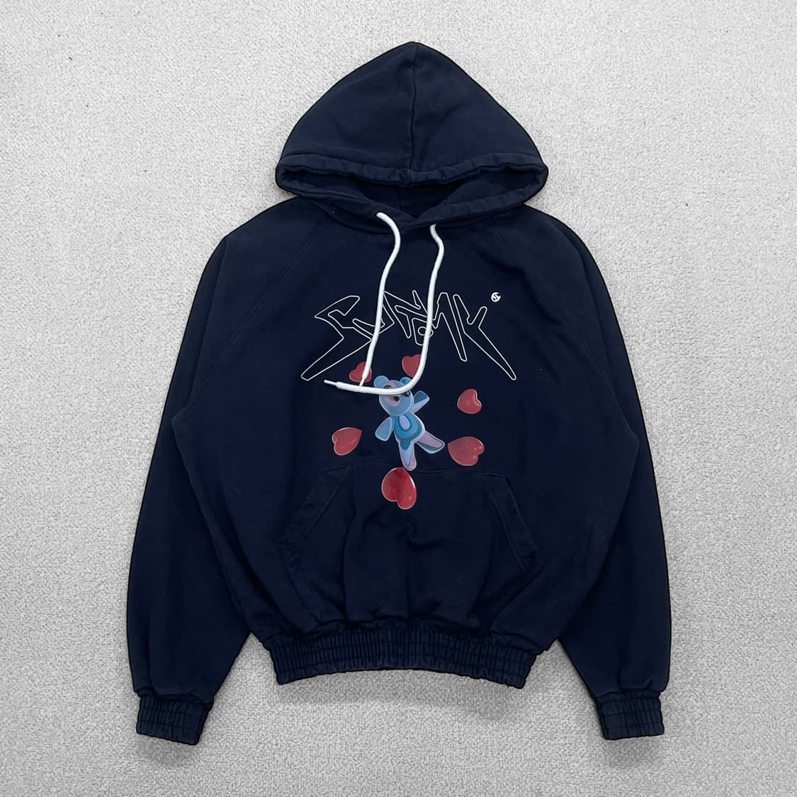 선데이오프클럽 3d 베어 헤비웨이트 후드티 네이비 상품이미지2