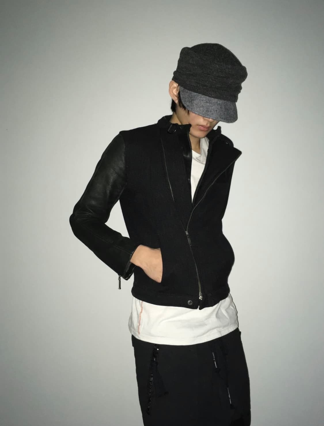 Yasuyki ishii leather sleeves jacket 상품이미지2