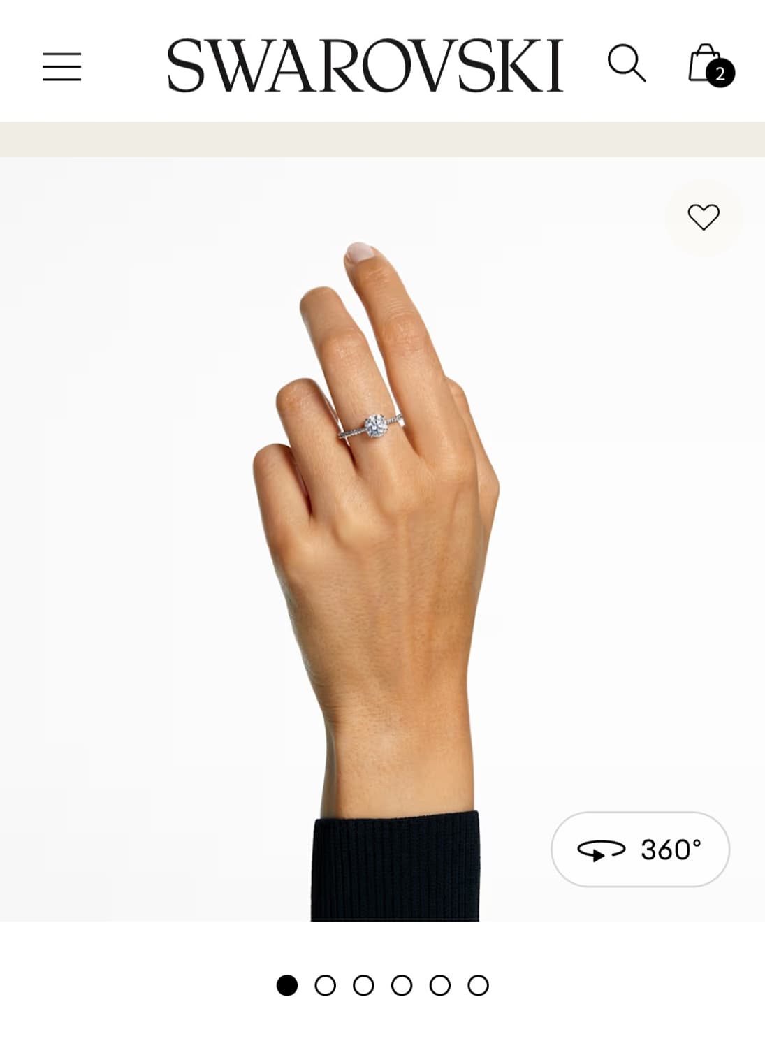 새제품)스와로브스키 칵테일 반지 52호 정품 상품이미지3