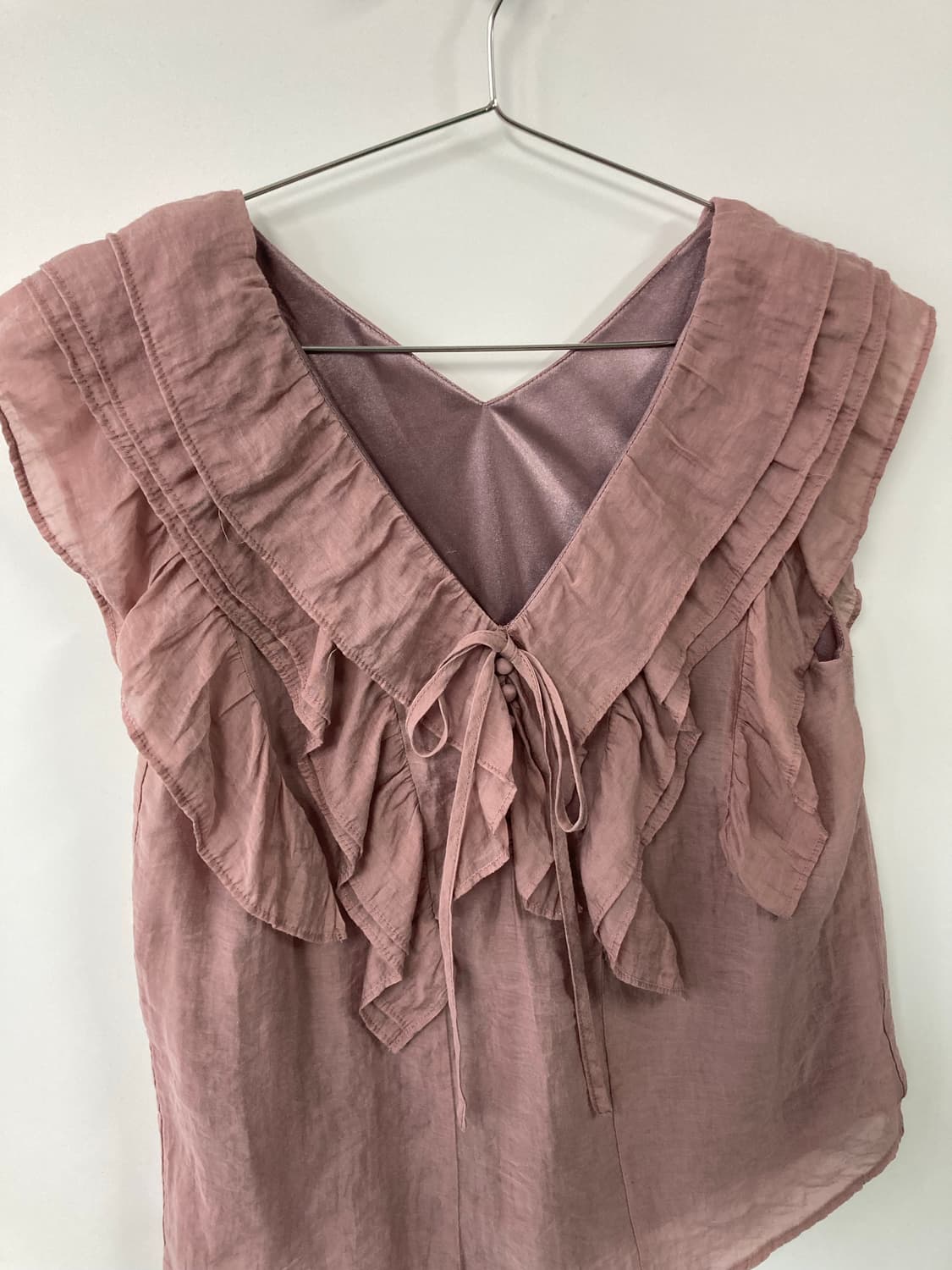 프릴 슬리브리스 블라우스 상품이미지4