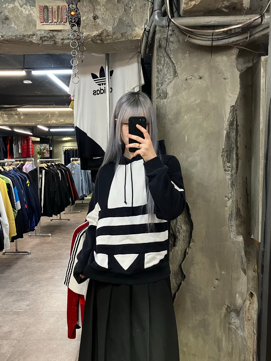 아디다스 빅 로고 맨투맨 블랙 M #csz2515  상품이미지2