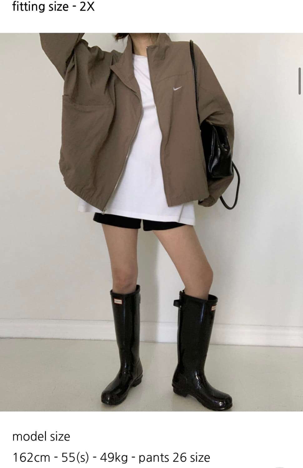 (1회 착용) 나이키 우먼 UV 프로텍션 브라운 나일론 우븐 숏 바람막이 상품이미지6