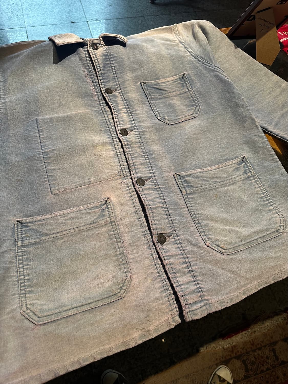 50s French Vintage Moleskin Work Jacket 상품이미지7