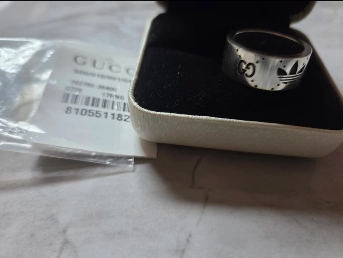 (정품) 구찌 아디다스 콜라보 실버 반지 상품이미지2
