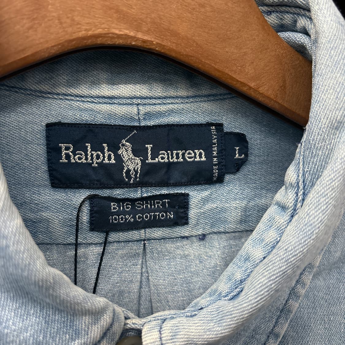 90s 폴로 랄프로렌 Big Shirt 사이드 포니 데님 셔츠 N1014 상품이미지7