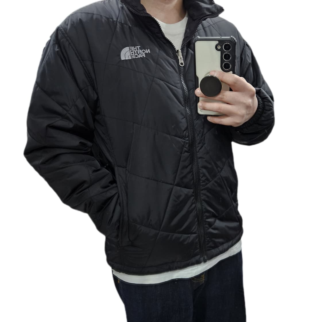 M 95-100 노스페이스 퀼팅 경량패딩 블랙 상품이미지1