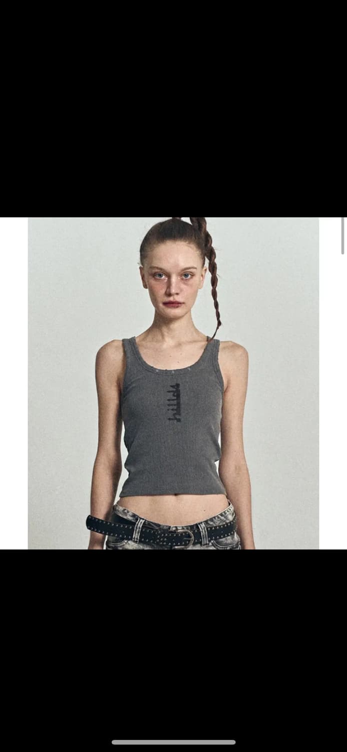 hillda Washed Damaged Sleeveless Top 상품이미지1