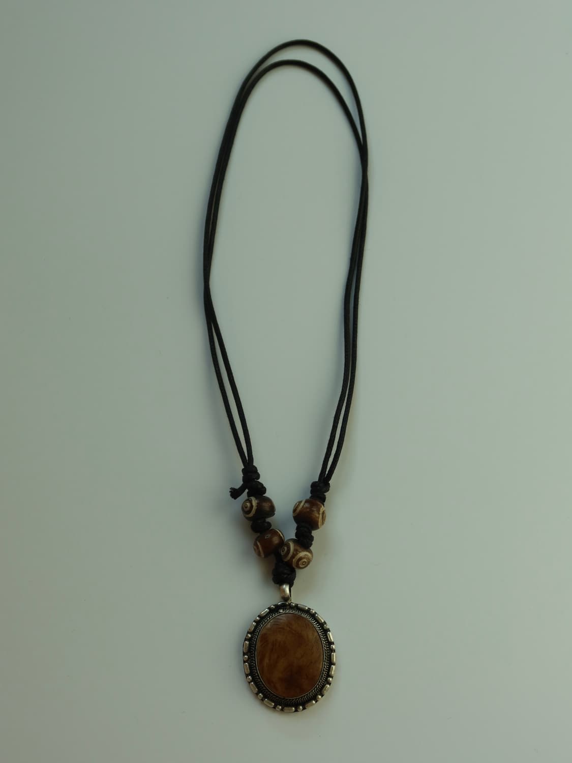 wood oval necklace 상품이미지3