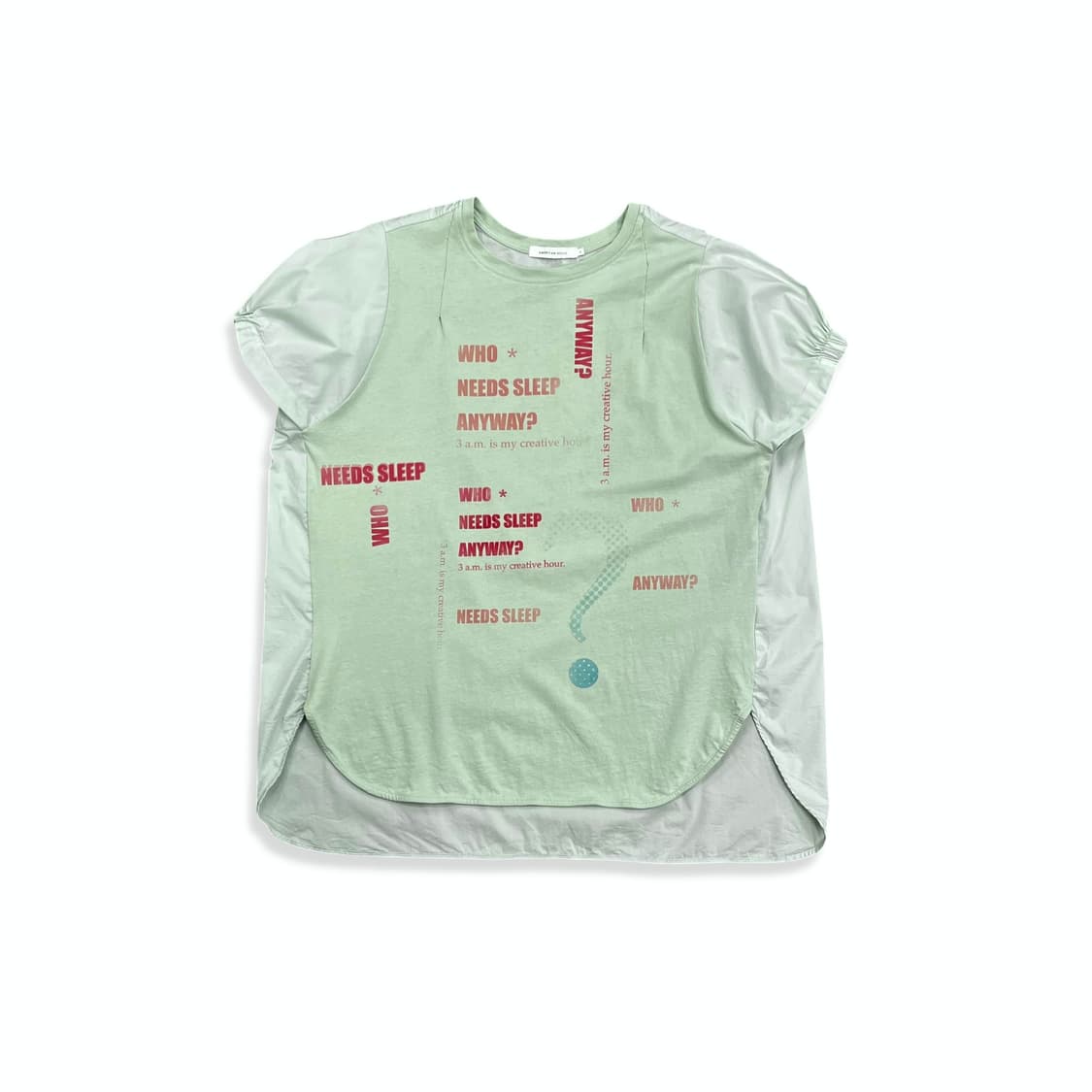 Lettering Mint Box Blouse T Shirt 상품이미지2