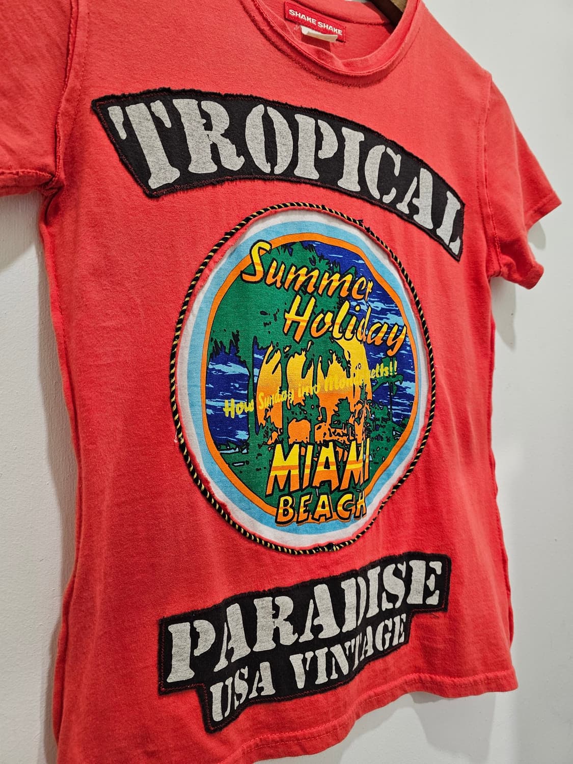 Tropical Miami Beach 레드 오렌지 반팔T 상품이미지2