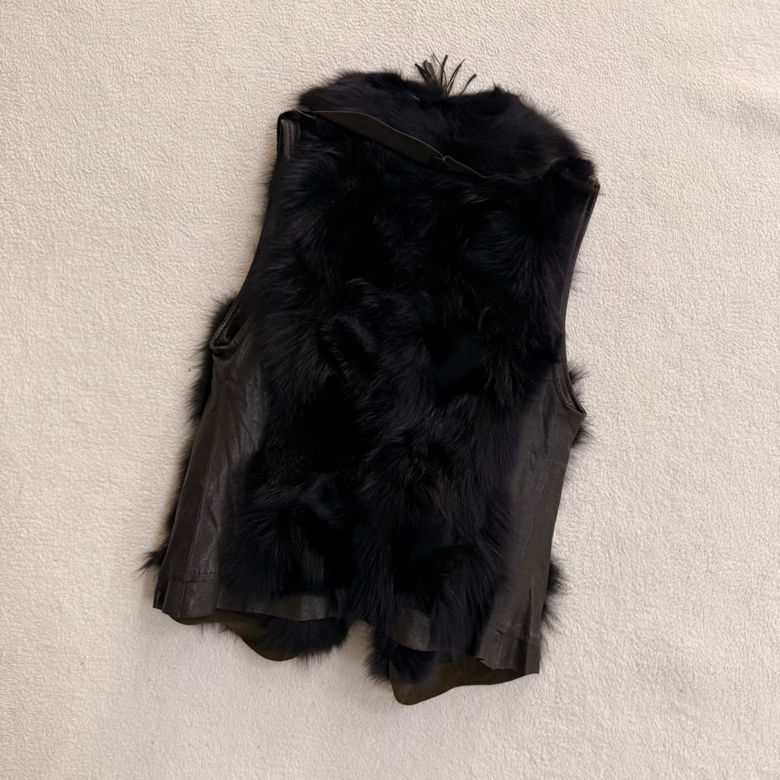 85 BCBG 토끼털 가죽 조끼 0601T1 상품이미지2