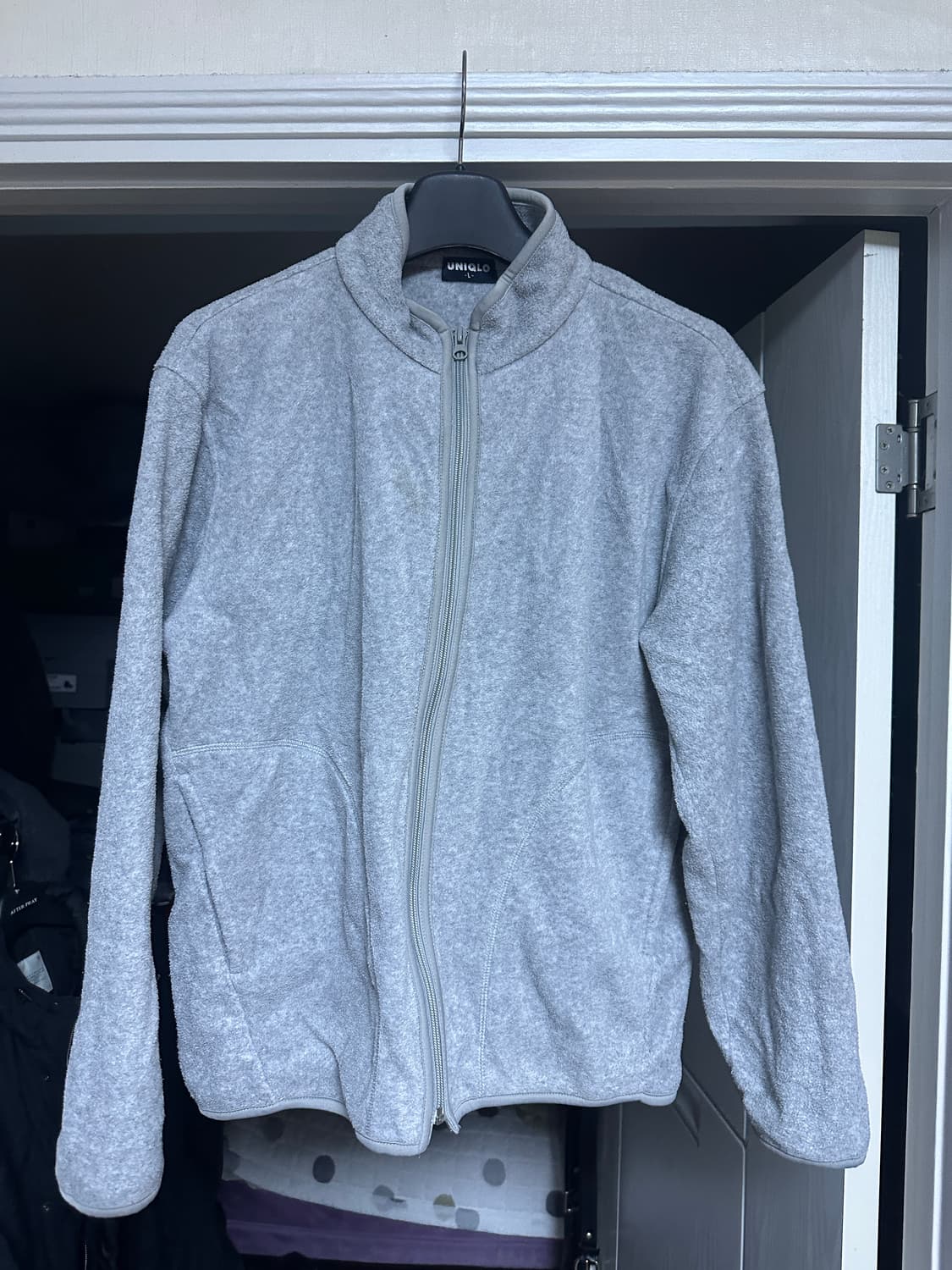 [L] 구형 유니클로 후리스 그레이 상품이미지1