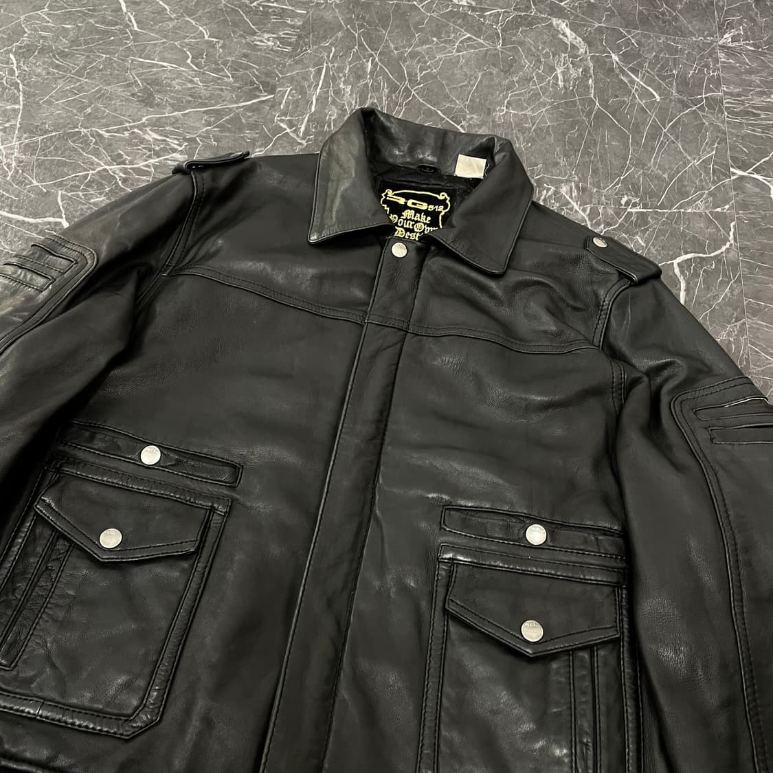 XL 양가죽 쿼드 포켓 봄버 자켓 상품이미지7