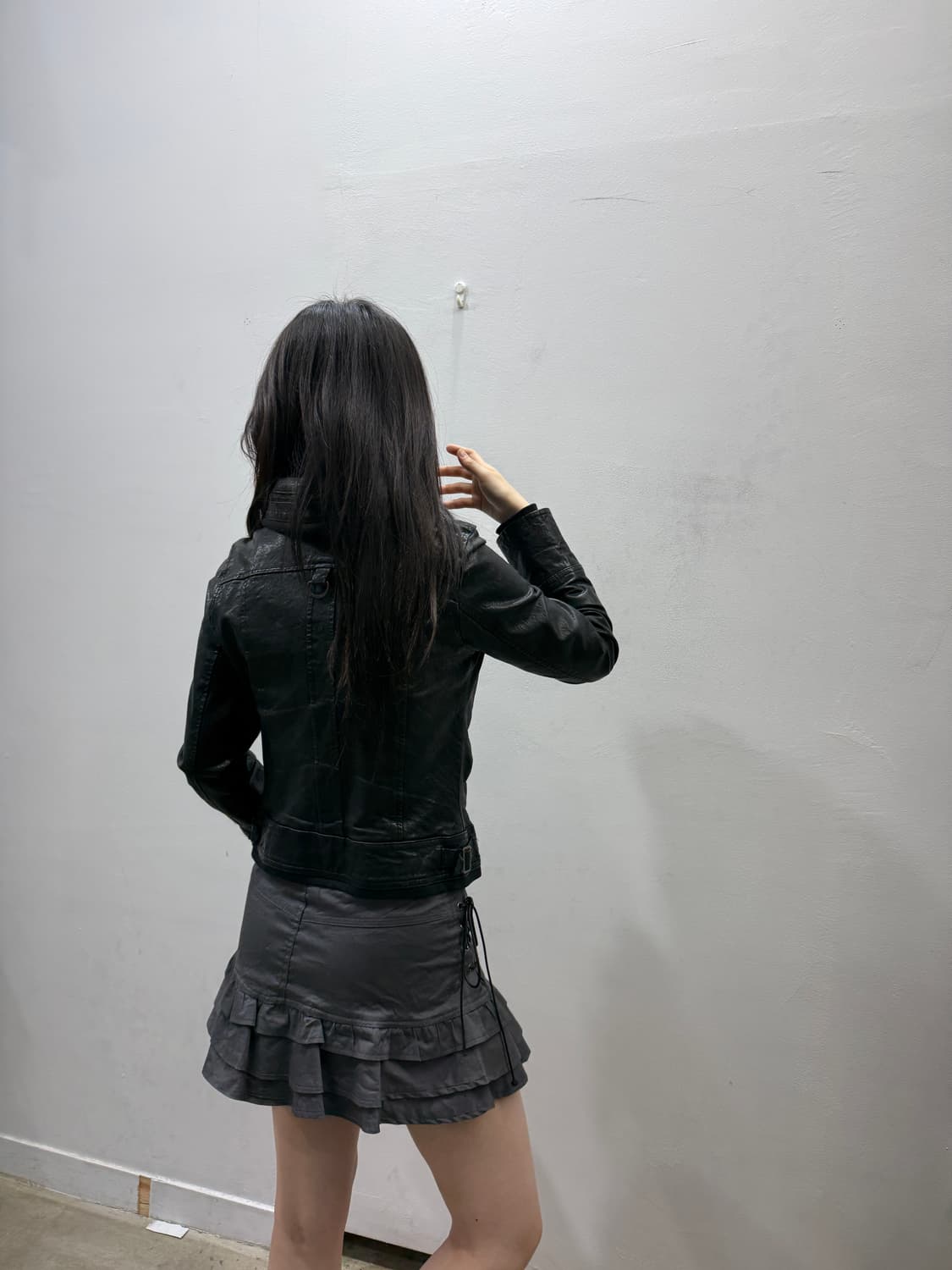레더 버튼 디테일 집업 자켓 상품이미지6
