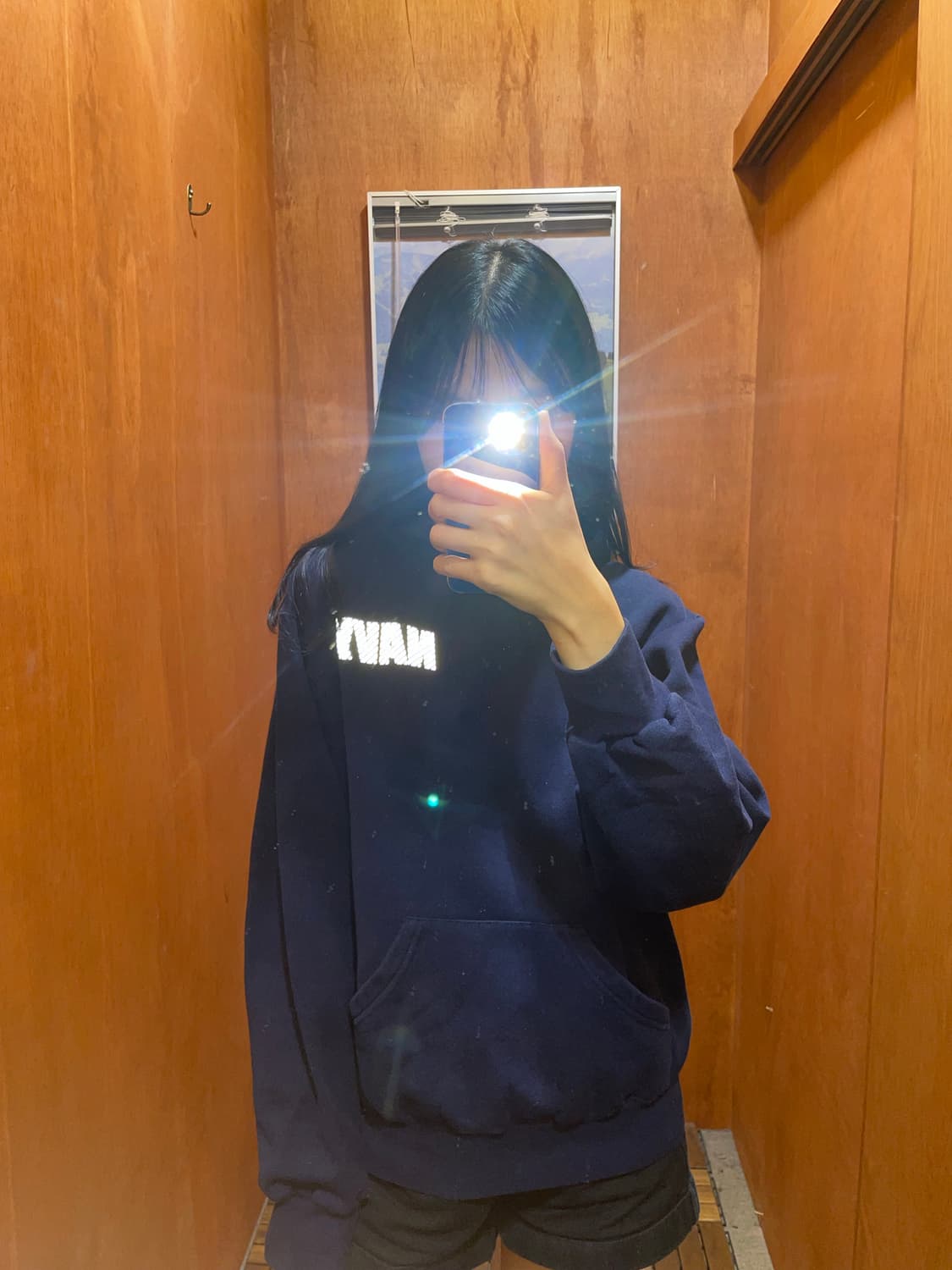 (S) SOFFE 소피 NAVY 후드티 상품이미지1
