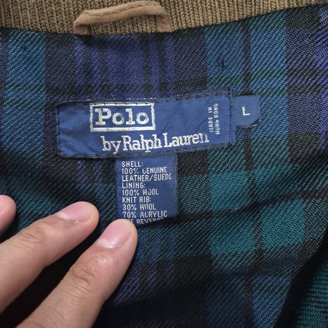 폴로 블랙워치 양가죽 스웨이드 헤링턴 자켓 상품이미지2