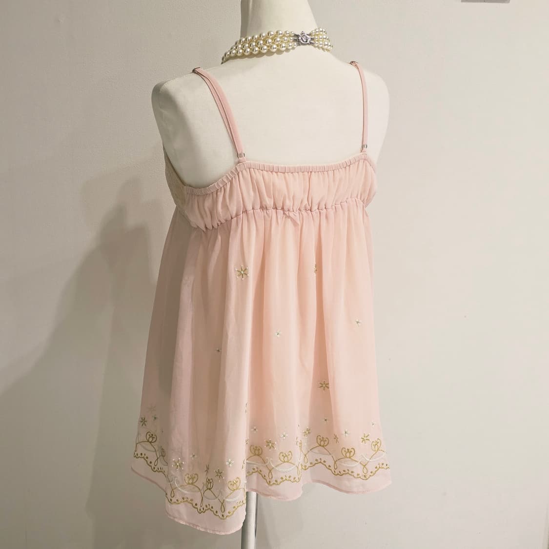 로지타 일본빈티지)히메갸루st 대대장 레이스 핑크 레이스 플로럴슬리브리스 상품이미지4