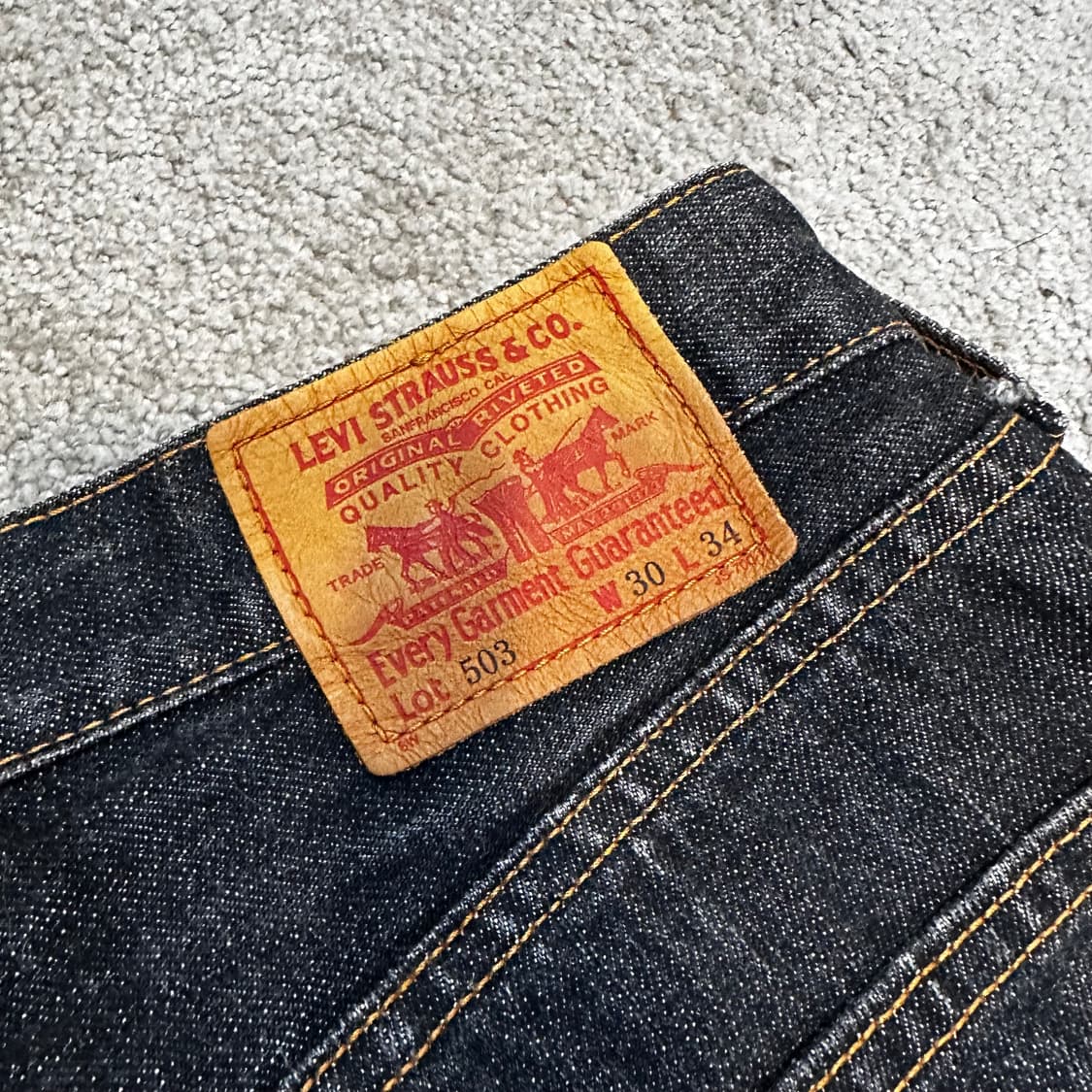 리바이스503 JPN 흑청 데님 팬츠(30) 상품이미지5