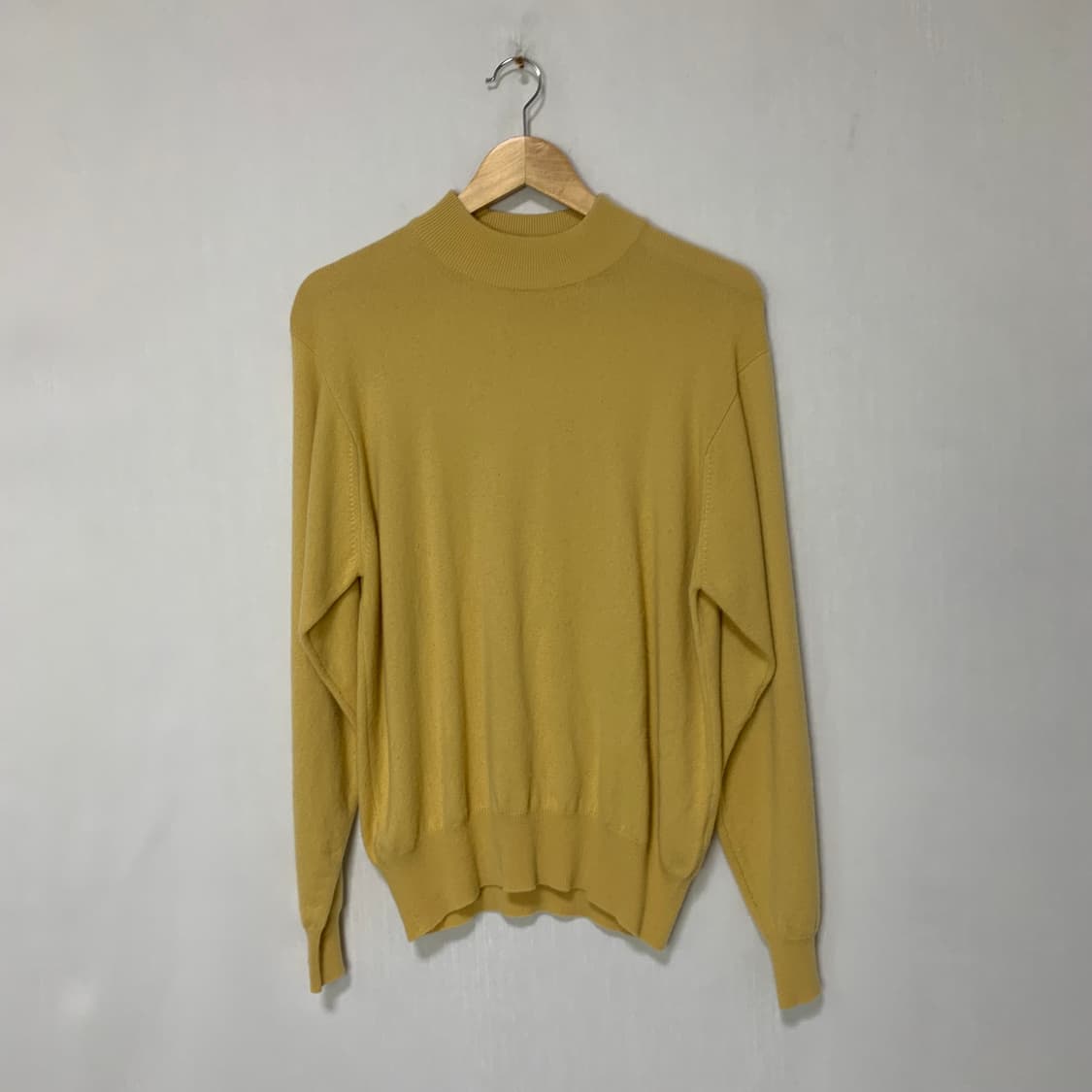 빈티지 캐시미어 100% 목폴라 니트 옐로우 L 상품이미지1