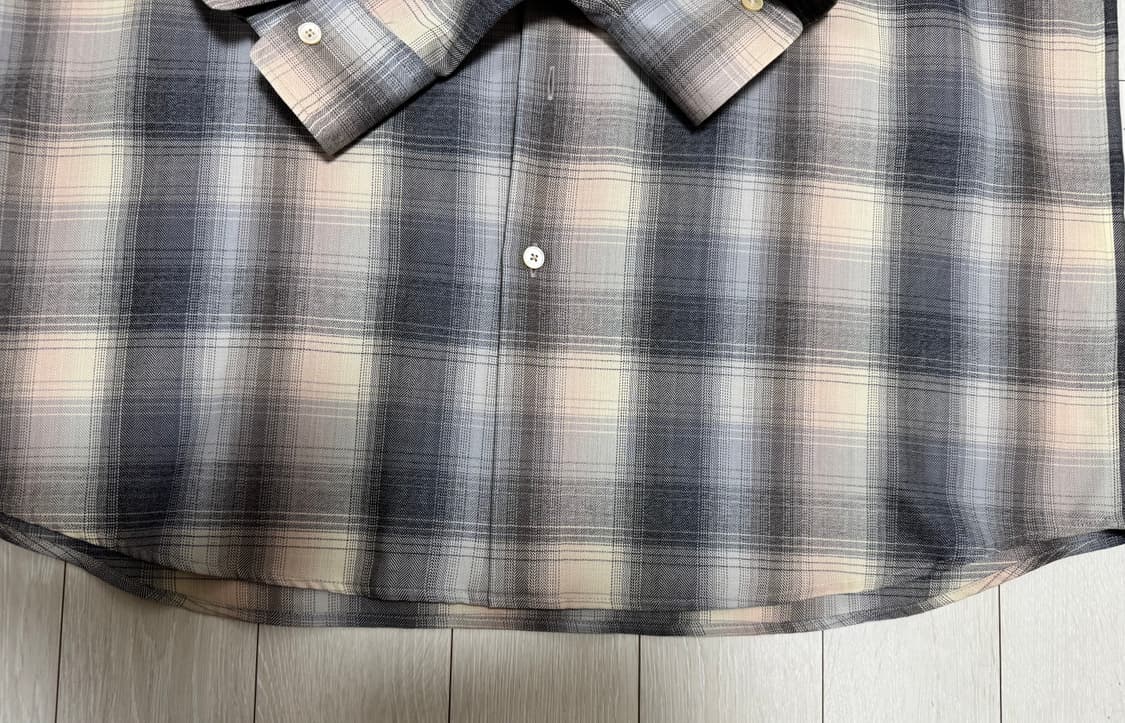 오라리 24fw 울 체크셔츠 블루베이지 상품이미지4