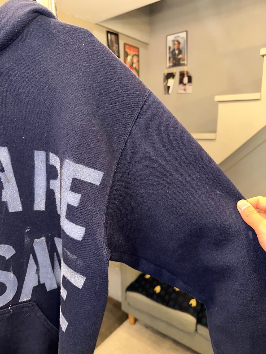 90’s Tultex stencil work hood zip-up  상품이미지5