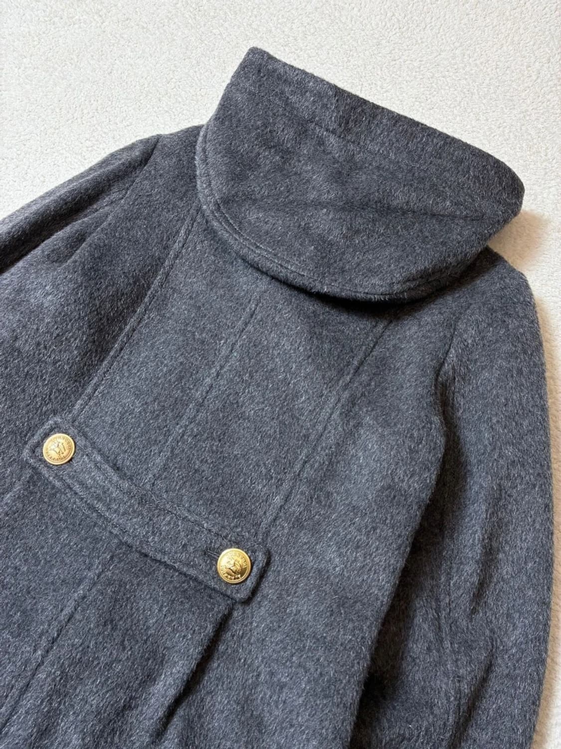 버버리 00's 재팬 더블 브레스트 금장 후디 코트 PN7268 상품이미지6