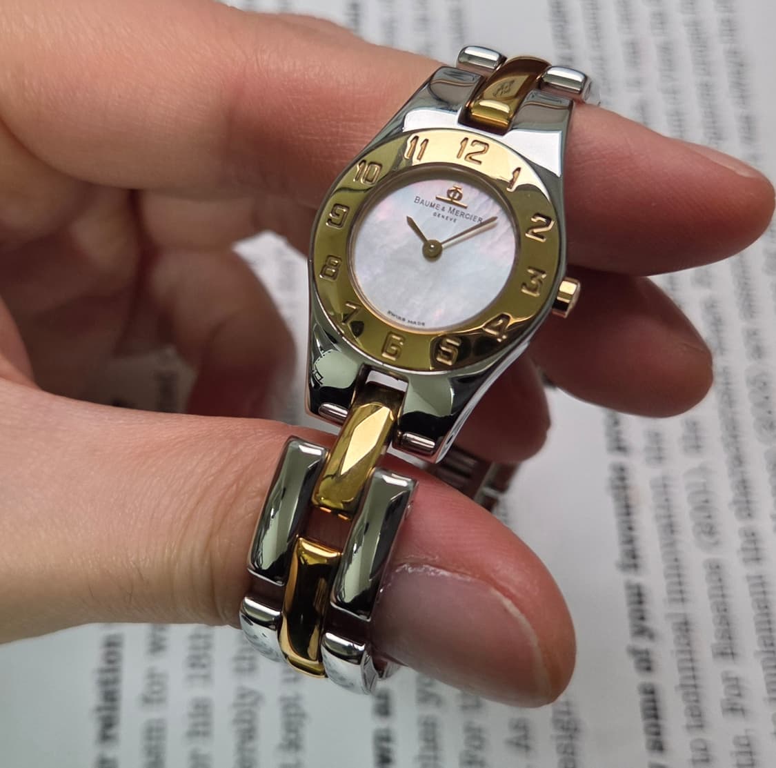 레어] 보메메르시에 리네아(Linea) 자개판 콤비 브레이슬릿 ver. 상품이미지3