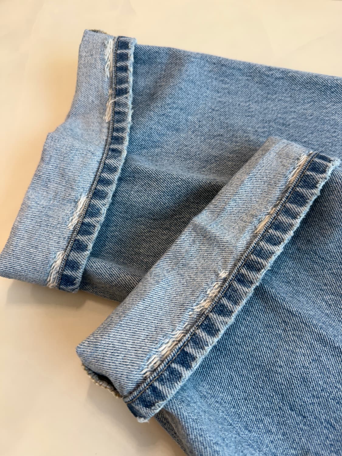 솔리드옴므 워싱 연청 데님 팬츠 50(33-34) 상품이미지10