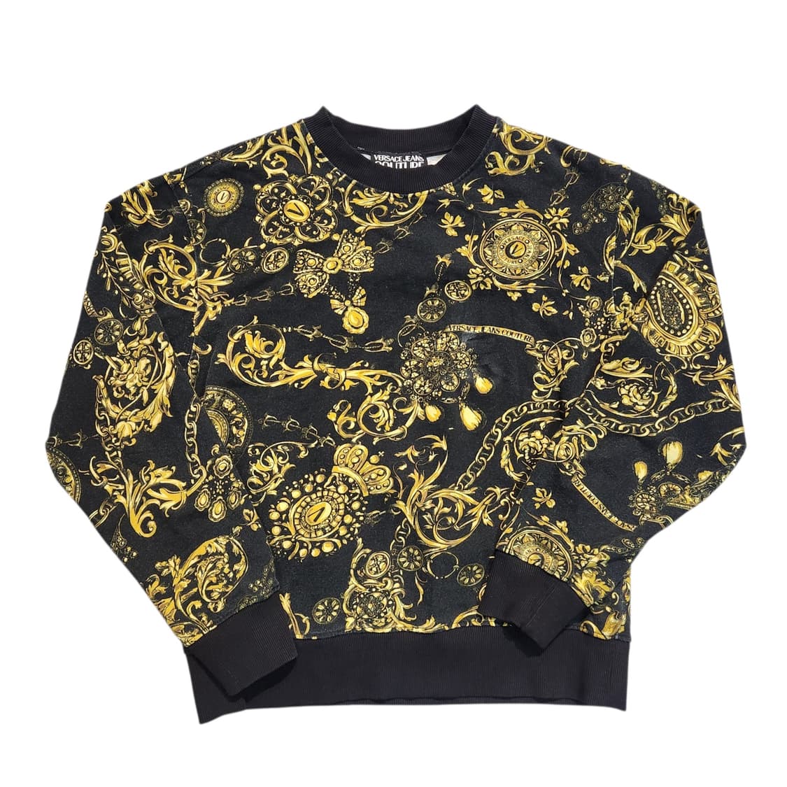 베르사체 블랙/골드 프린트 맨투맨 (L) 상품이미지1