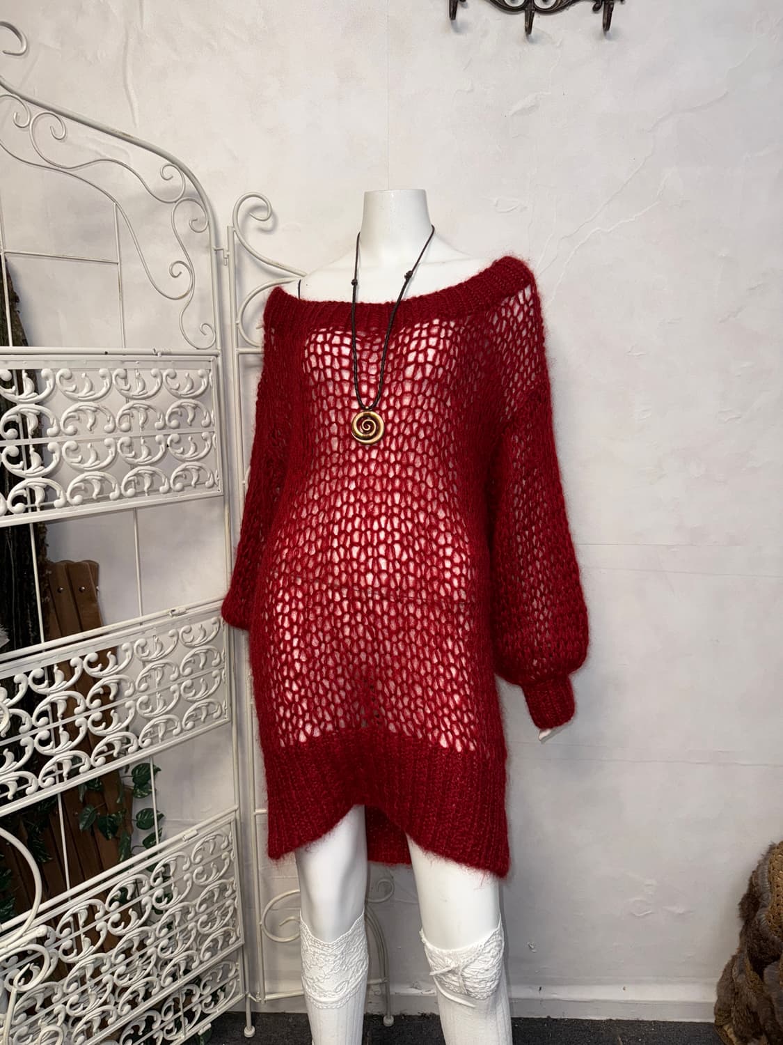 Hysteric Glamour red grunge net knit 상품이미지8