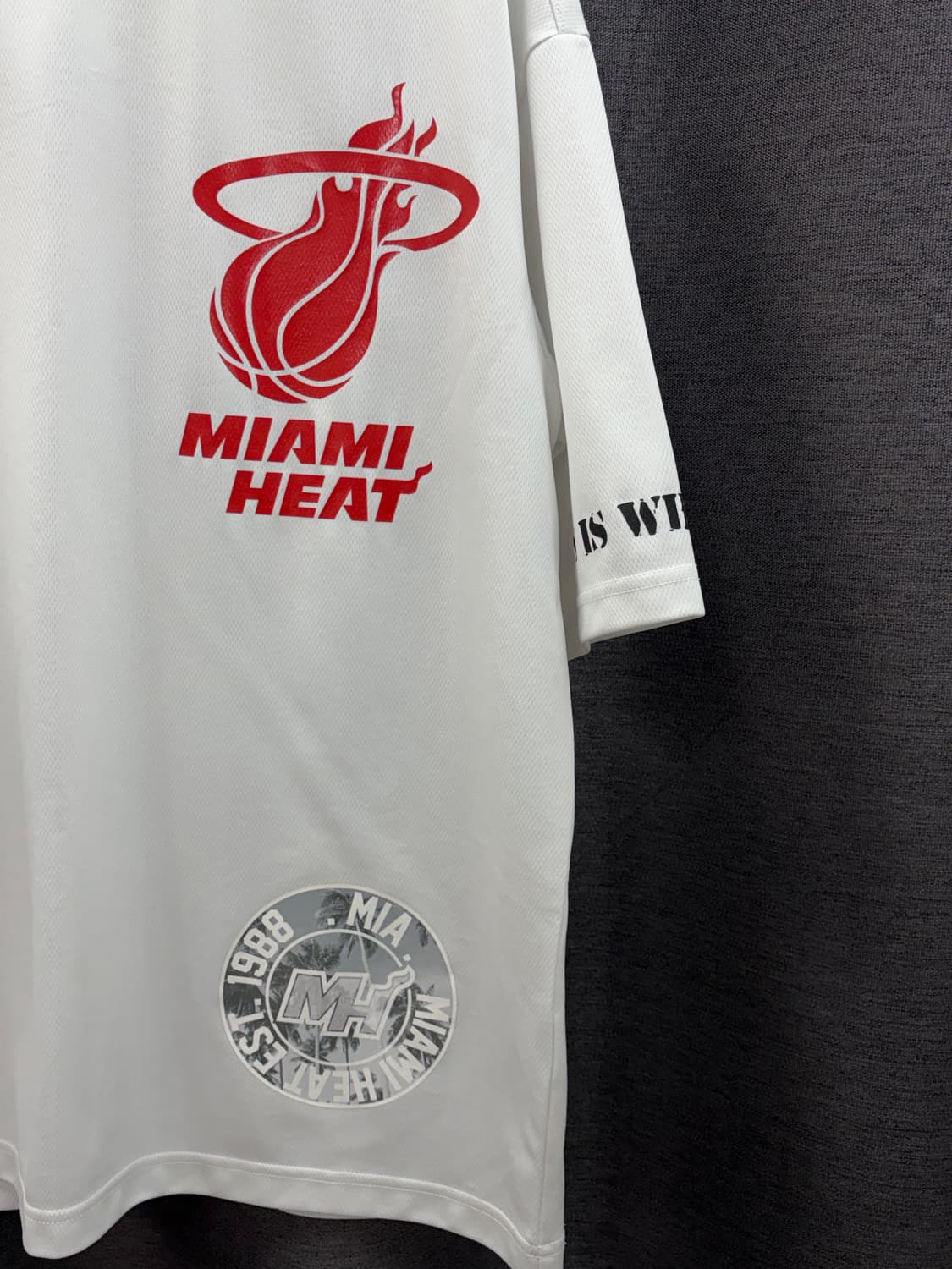 NBA 90s 마이애미 히트 로고 반팔 매시 티셔츠 상품이미지3