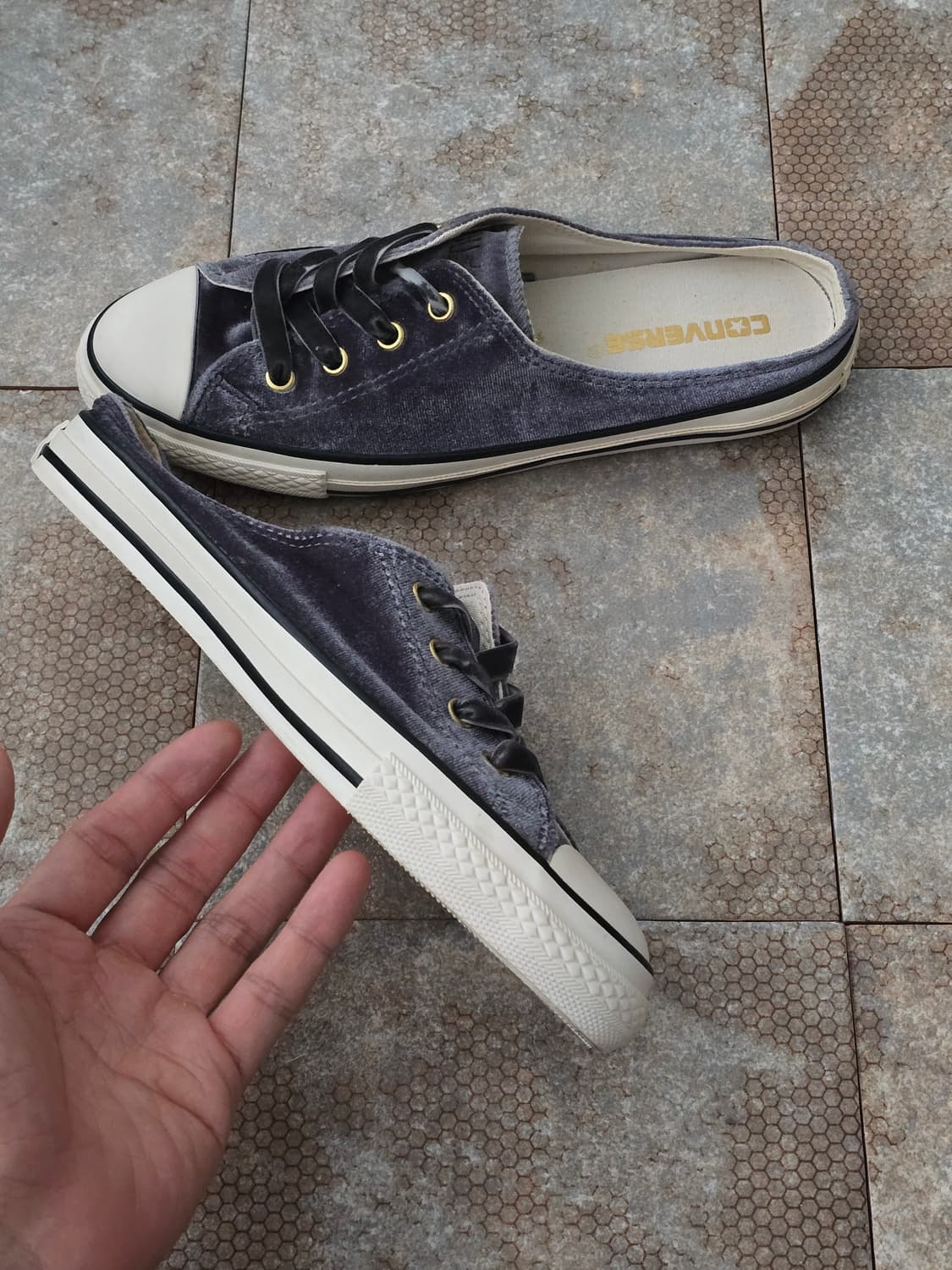 (245)컨버스 올스타 벨벳 뮬 차콜 상품이미지6